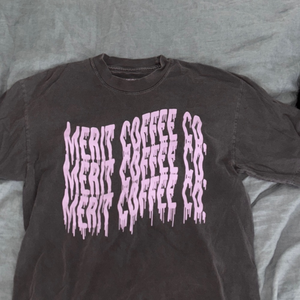Merit Coffee Co Black and purple Graphic Tee